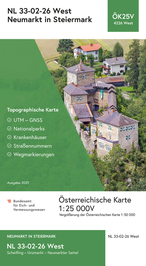 BEV-Karte 4226-West, Neumarkt in Steiermark 1:25 000V - 