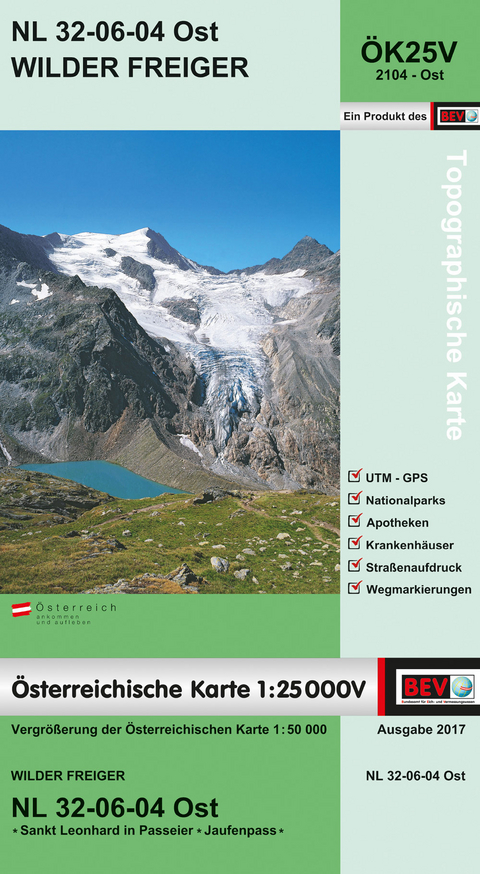 BEV-Karte 2104-Ost, Wilder Freiger 1:25 000V - 