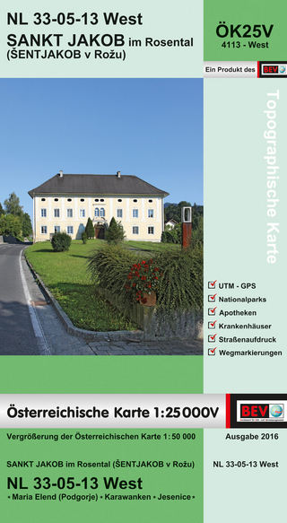 BEV-Karte 4113-West, St. Jakob im Rosental / Šentjakob v Rožu 1:25 000V