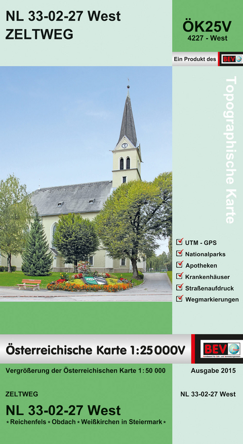 BEV-Karte 4227-West, Zeltweg 1:25 000V - 