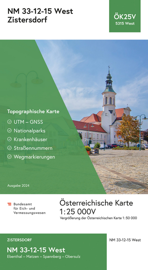 BEV-Karte 5315-West, Zistersdorf 1:25 000V - 