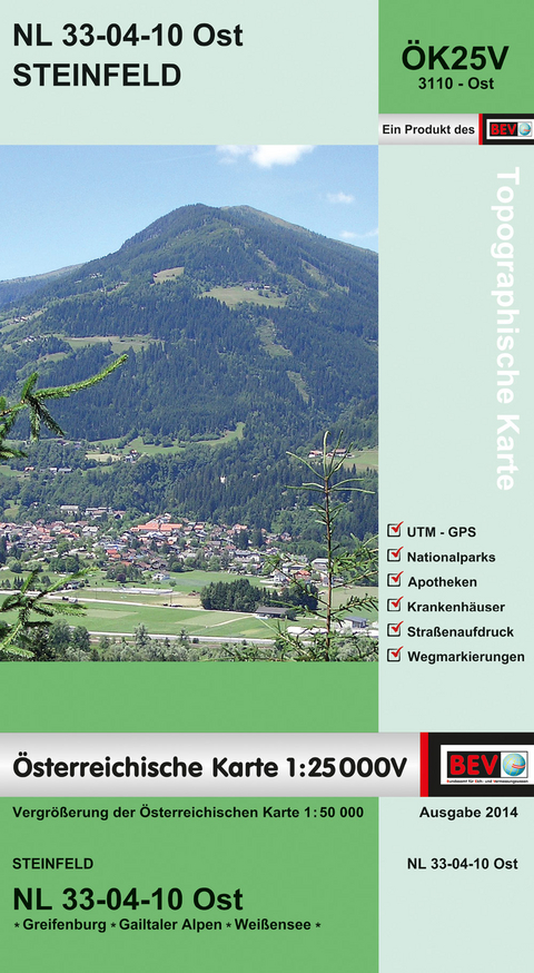 BEV-Karte 3110-Ost, Steinfeld 1:25 000V - 