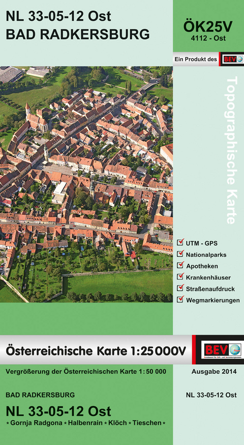 BEV-Karte 4112-Ost, Bad Radkersburg 1:25 000V - 