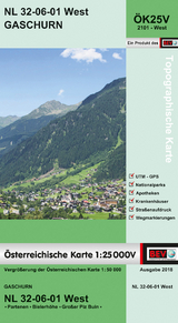 BEV-Karte 2101-West, Gaschurn 1:25 000V - 