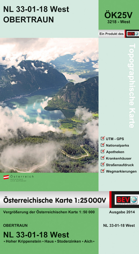 BEV-Karte 3218-West, Obertraun 1:25 000V - 