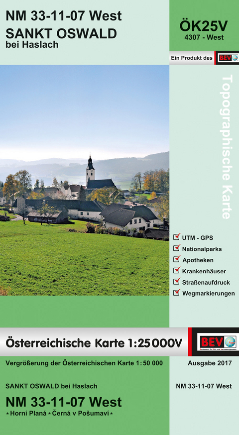 BEV-Karte 4307-West, Sankt Oswald bei Haslach 1:25 000V - 