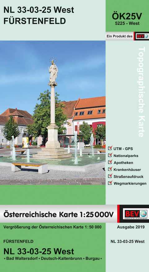 BEV-Karte 5225-West, F&uuml;rstenfeld 1:25 000V - 