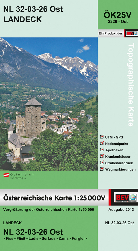 BEV-Karte 2226-Ost, Landeck 1:25 000V - 