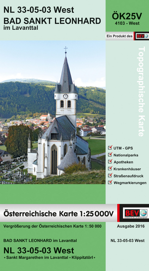 BEV-Karte 4103-West, Bad St. Leonhard im Lavanttal 1:25 000V - 
