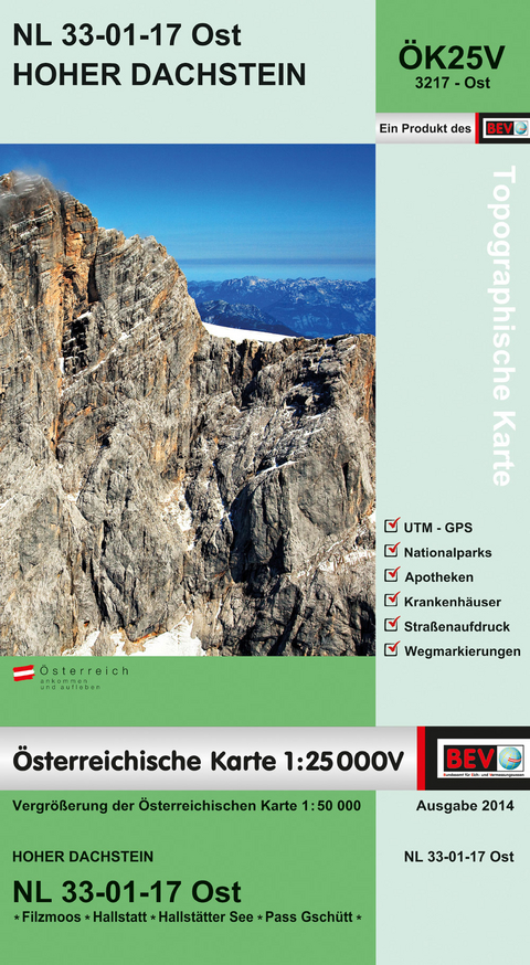 BEV-Karte 3217-Ost, Hoher Dachstein 1:25 000V - 