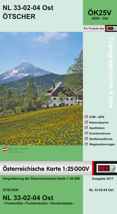 BEV-Karte 4204-Ost, &Ouml;tscher 1:25 000V - 