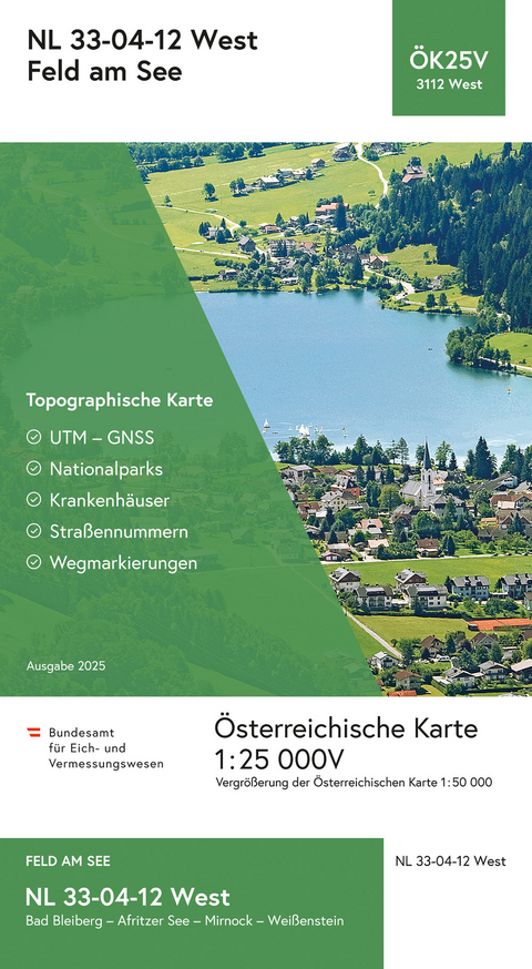 BEV-Karte 3112-West, Feld am See 1:25 000V - 
