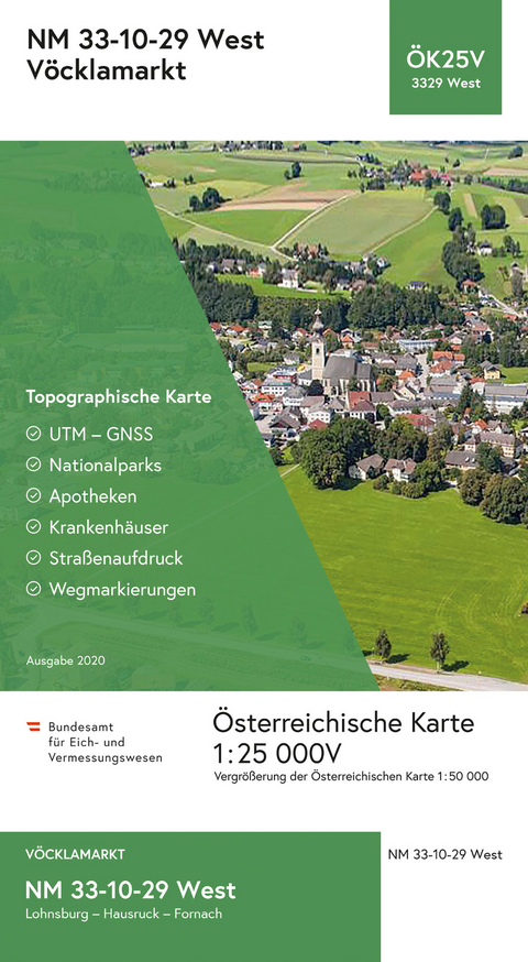 BEV-Karte 3329-West, V&ouml;cklamarkt 1:25 000V - 