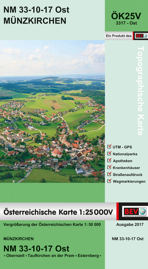 BEV-Karte 3317-Ost, M&uuml;nzkirchen 1:25 000V - 