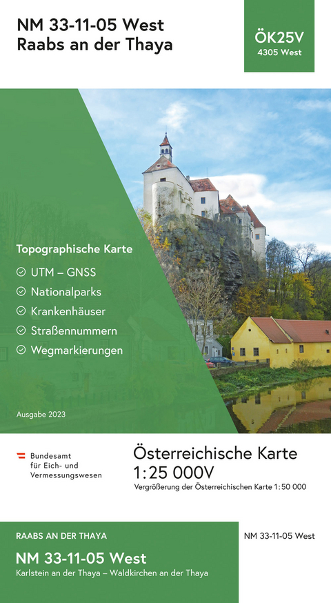 BEV-Karte 4305-West, Raabs an der Thaya 1:25 000V - 