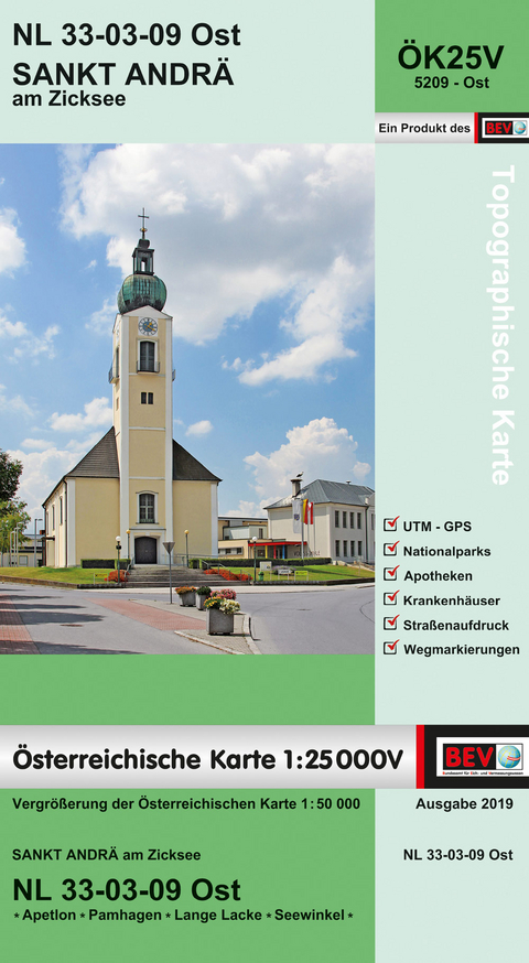BEV-Karte 5209-Ost, Sankt Andr&auml; am Zicksee 1:25 000V - 