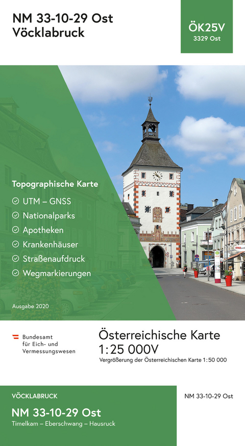 BEV-Karte 3329-Ost, V&ouml;cklabruck 1:25 000V - 