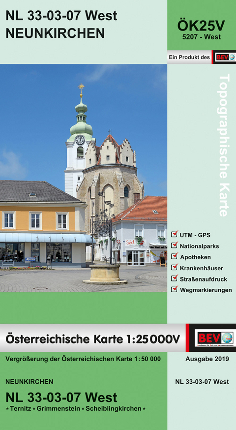 BEV-Karte 5207-West, Neunkirchen 1:25 000V - 