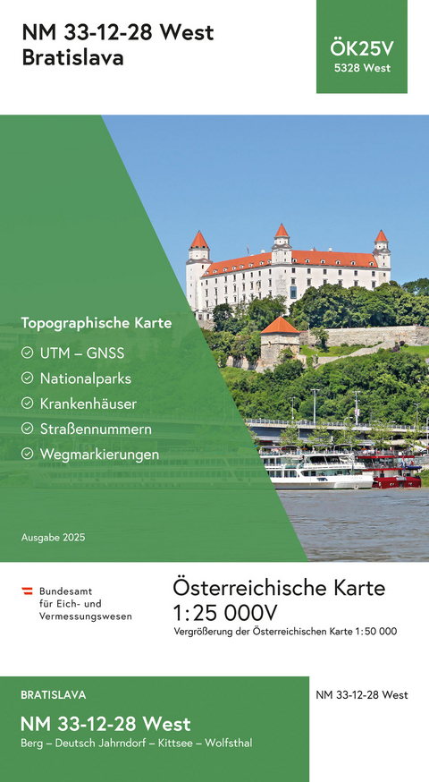 BEV-Karte 5328-West, Bratislava 1:25 000V - 