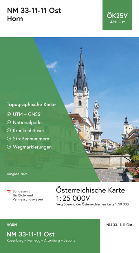 BEV-Karte 4311-Ost, Horn 1:25 000V - 