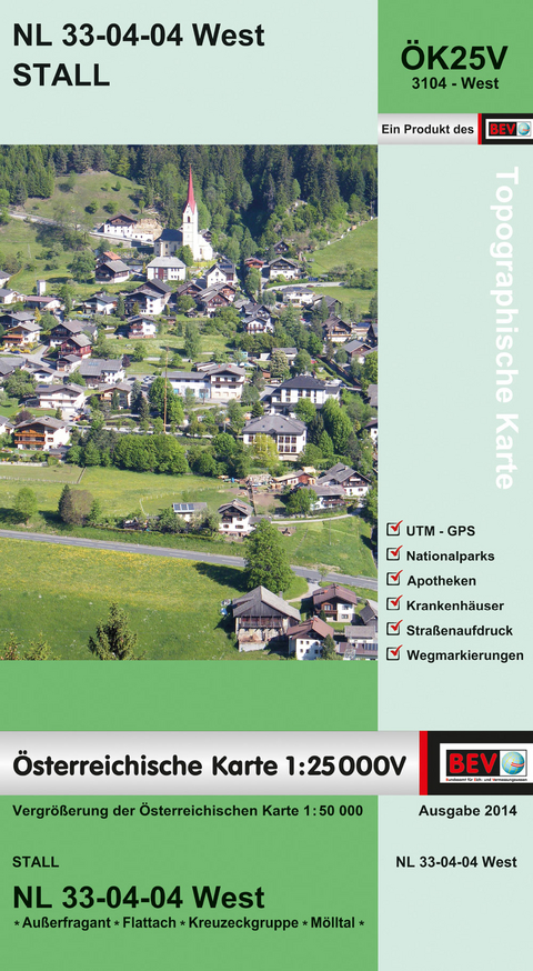 BEV-Karte 3104-West, Stall 1:25 000V - 