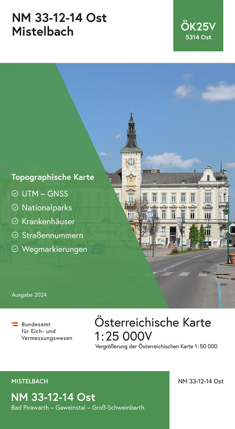 BEV-Karte 5314-Ost, Mistelbach 1:25 000V - 