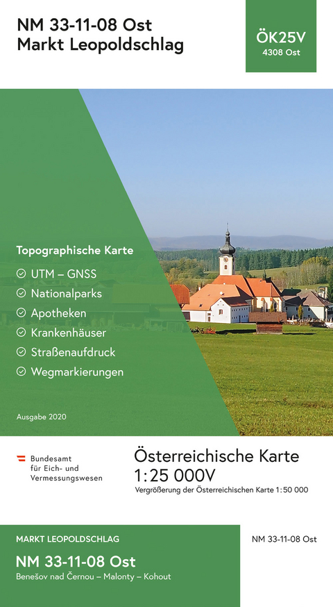 BEV-Karte 4308-Ost, Markt Leopoldschlag 1:25 000V - 