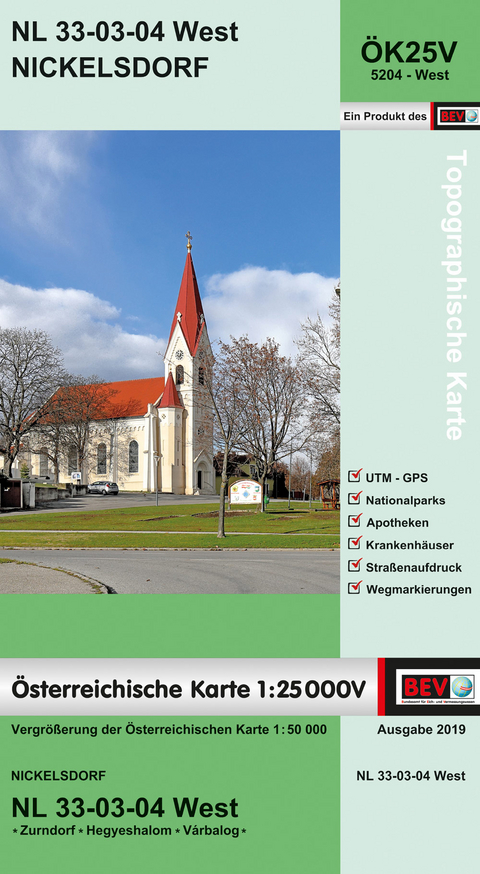 BEV-Karte 5204-West, Nickelsdorf 1:25 000V - 