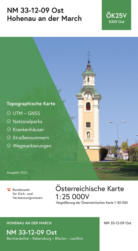 BEV-Karte 5309-Ost, Hohenau an der March 1:25 000V - 