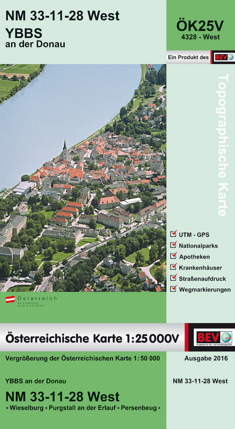 BEV-Karte 4328-West, Ybbs an der Donau 1:25 000V - 