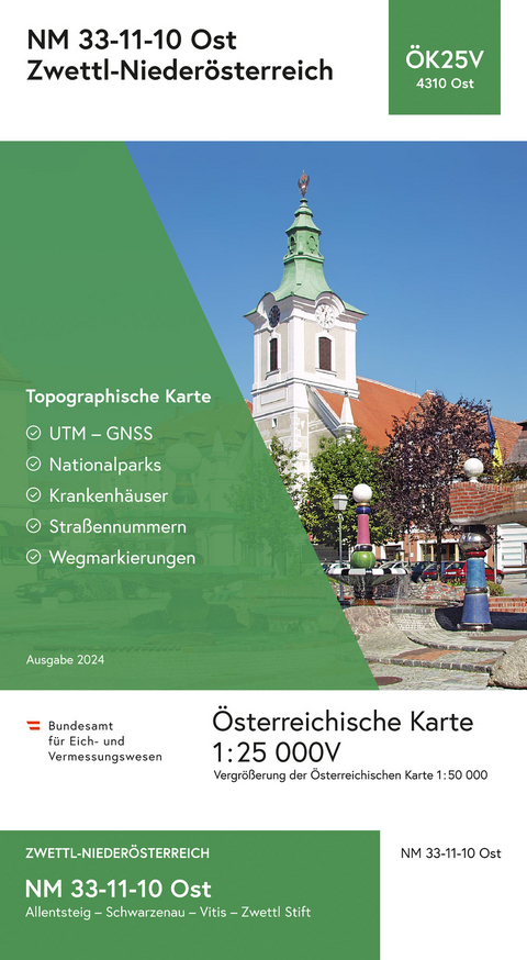 BEV-Karte 4310-Ost, Zwettl-Nieder&ouml;sterreich 1:25 000V - 