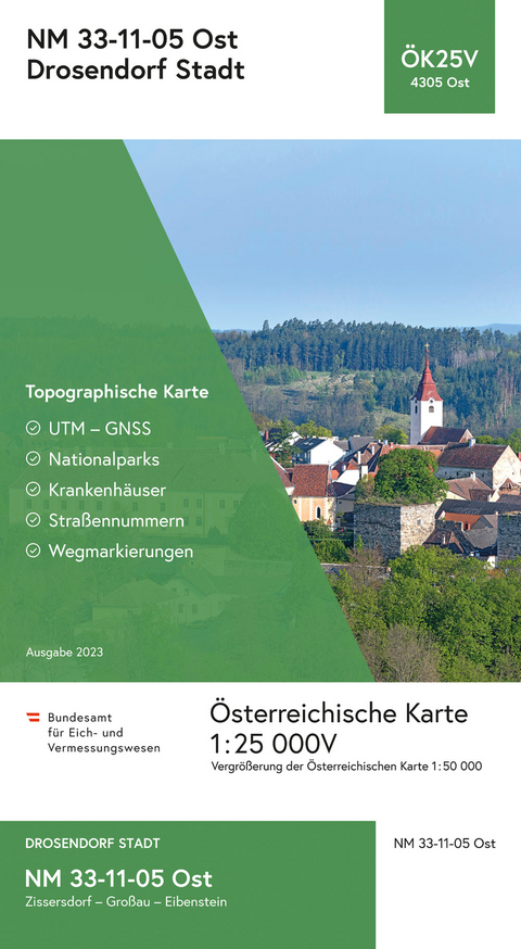 BEV-Karte 4305-Ost, Drosendorf Stadt 1:25 000V - 