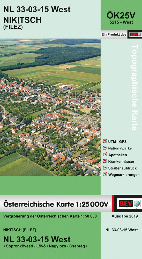 BEV-Karte 5215-West, Nikitsch / Filež 1:25 000V - 