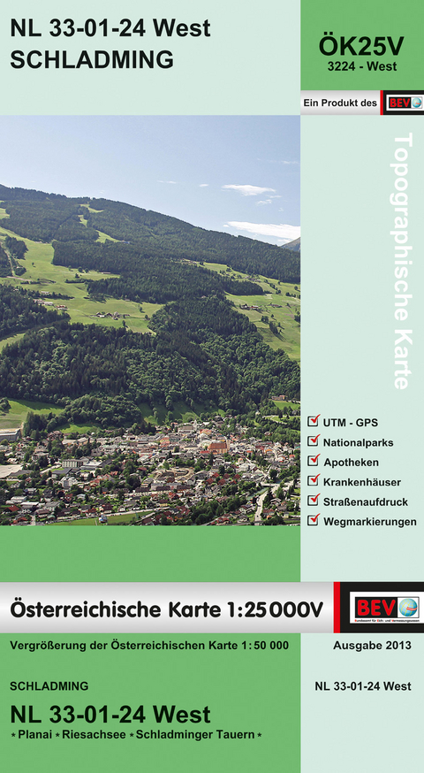 BEV-Karte 3224-West, Schladming 1:25 000V - 