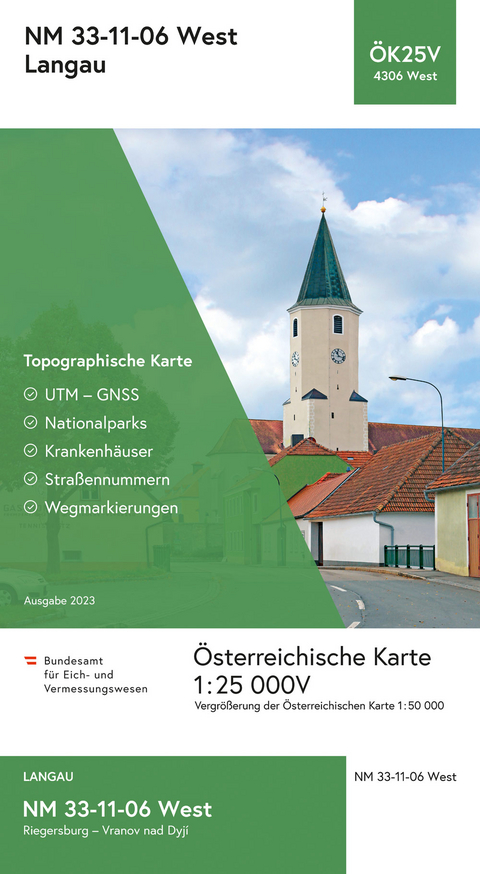 BEV-Karte 4306-West, Langau 1:25 000V - 