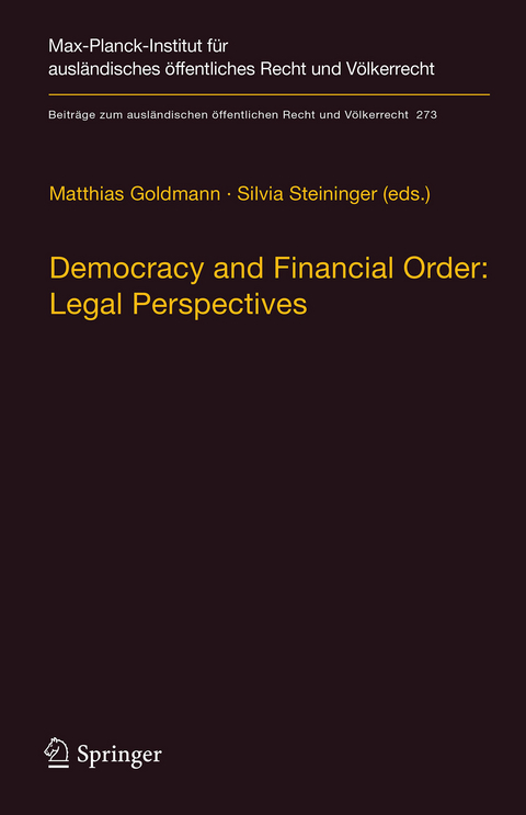 Democracy and Financial Order: Legal Perspectives - 