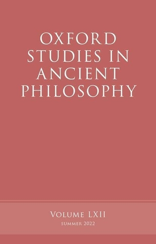Oxford Studies in Ancient Philosophy