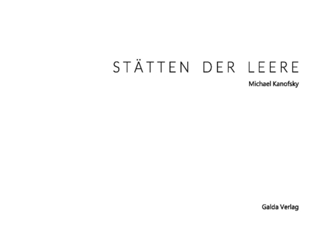 St&auml;tten der Leere - Michael Kanofsky, Andreas H&auml;rter, Mia Palm