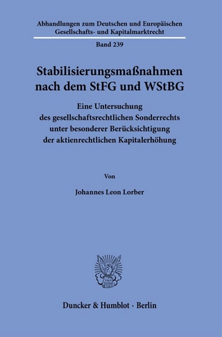 Stabilisierungsmaßnahmen nach dem StFG und WStBG