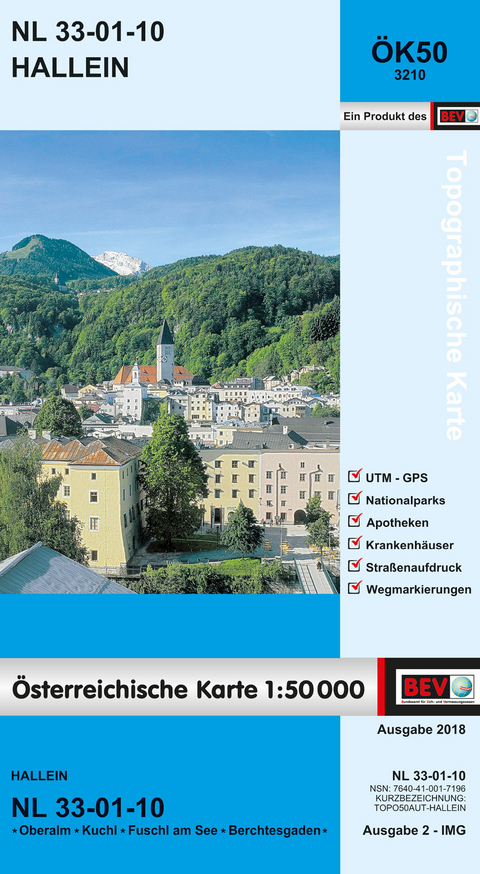 BEV-Karte 3210, Hallein 1:50 000 - 