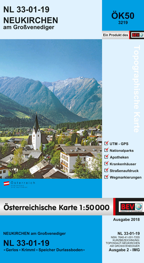 BEV-Karte 3219, Neukirchen am Großvenediger 1:50 000 - 
