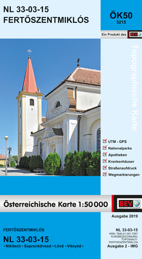 BEV-Karte 5215, Fertőszentmikl&oacute;s 1:50 000 - 