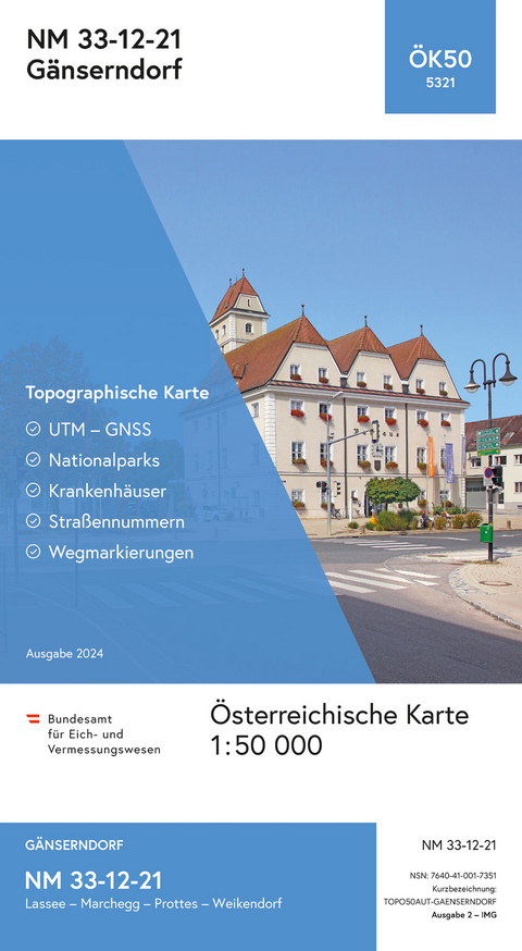 BEV-Karte 5321, G&auml;nserndorf 1:50 000 - 