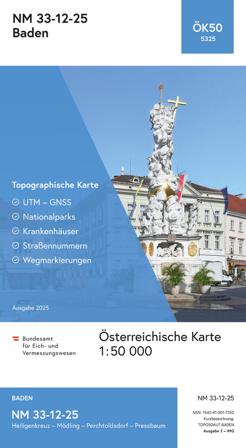 BEV-Karte 5325, Baden 1:50 000 - 