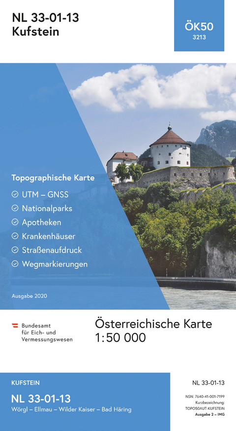 BEV-Karte 3213, Kufstein 1:50 000 - 