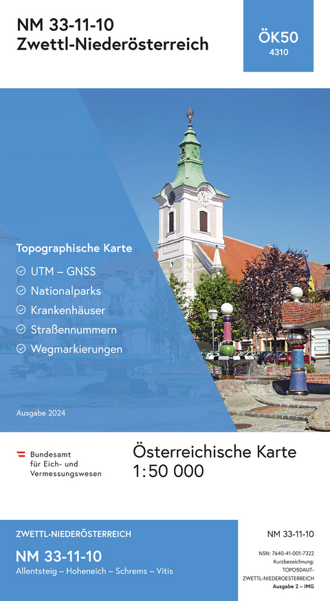 BEV-Karte 4310, Zwettl-Nieder&ouml;sterreich 1:50 000 - 