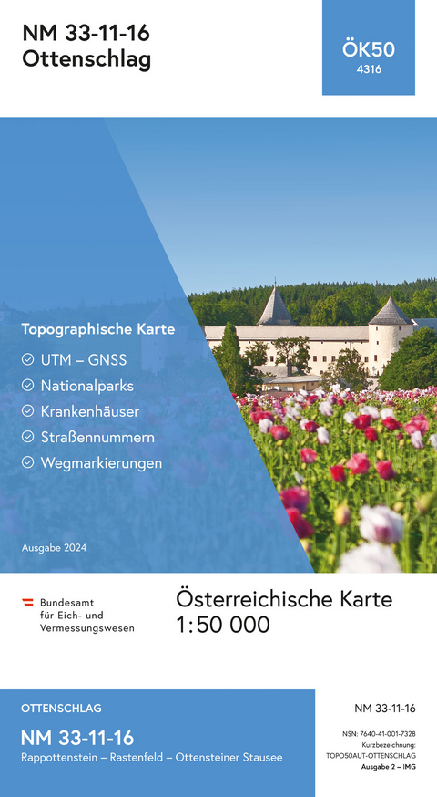 BEV-Karte 4316, Ottenschlag 1:50 000 - 