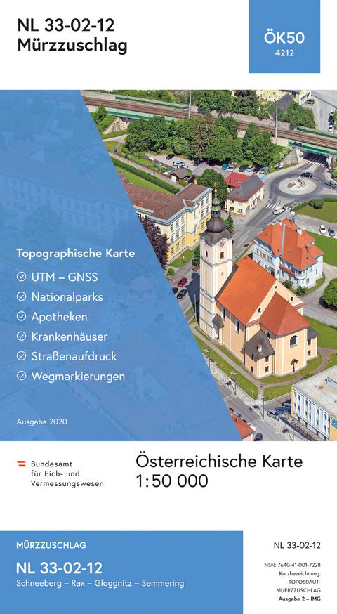 BEV-Karte 4212, M&uuml;rzzuschlag 1:50 000 - 