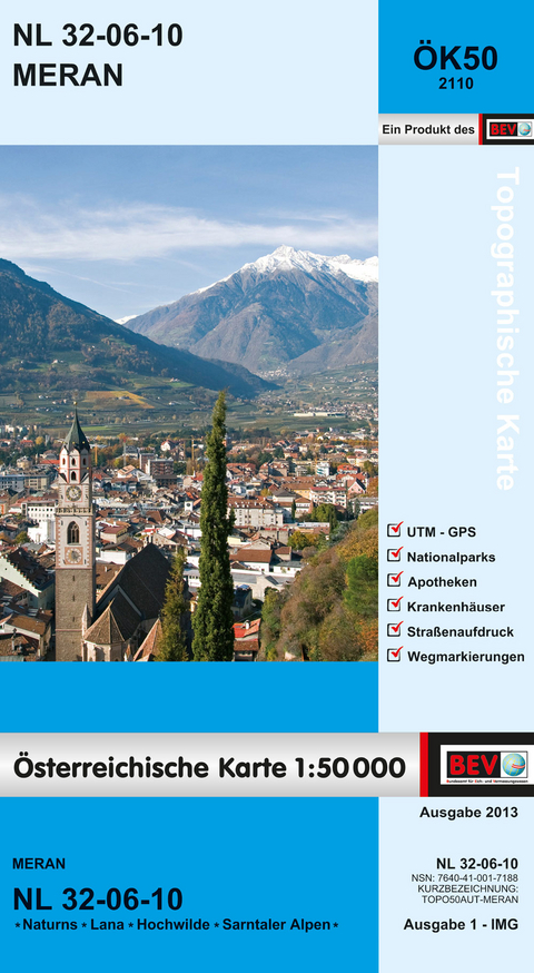 BEV-Karte 2110, Meran 1:50 000 - 
