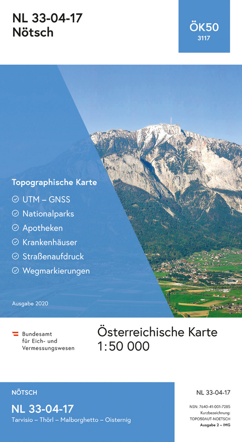 BEV-Karte 3117, N&ouml;tsch 1:50 000 - 